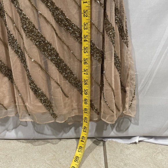 NEW Mac Duggal Beaded Long Sleeve Column‎ Gown in Mocha [SZ 6 ] - Picture 6 of 8